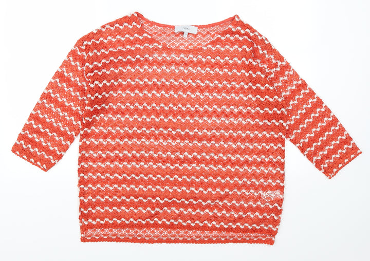 NEXT Womens Red Striped  Basic T-Shirt Size 10