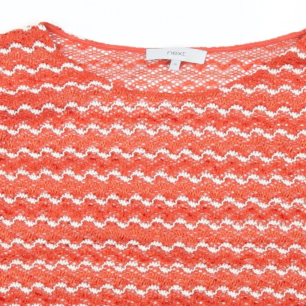 NEXT Womens Red Striped  Basic T-Shirt Size 10