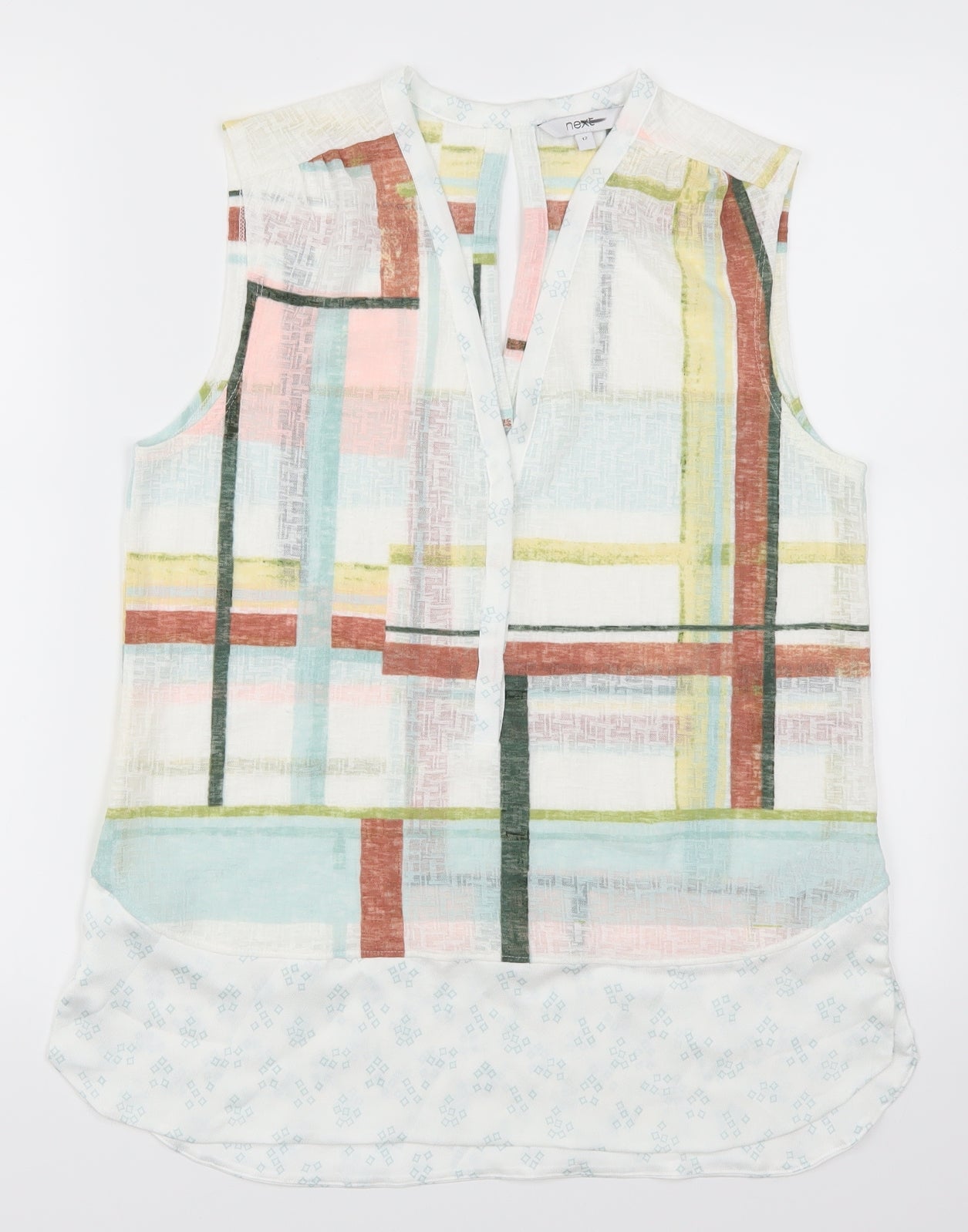 NEXT Womens Multicoloured Check  Basic Tank Size 12