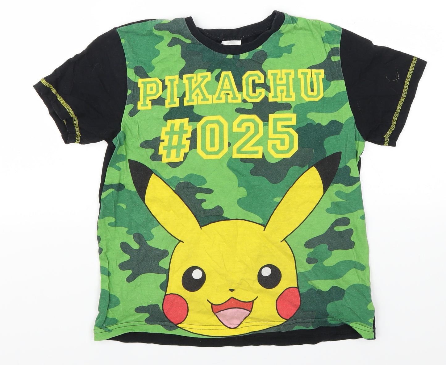 Pep & Co Boys Green Camouflage  Basic T-Shirt Size 10-11 Years  - Pikachu