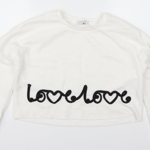 Primark Womens White   Cape Sweatshirt Size 4  - Love Love