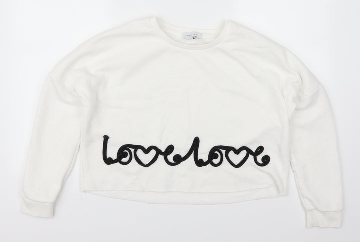 Primark Womens White   Cape Sweatshirt Size 4  - Love Love