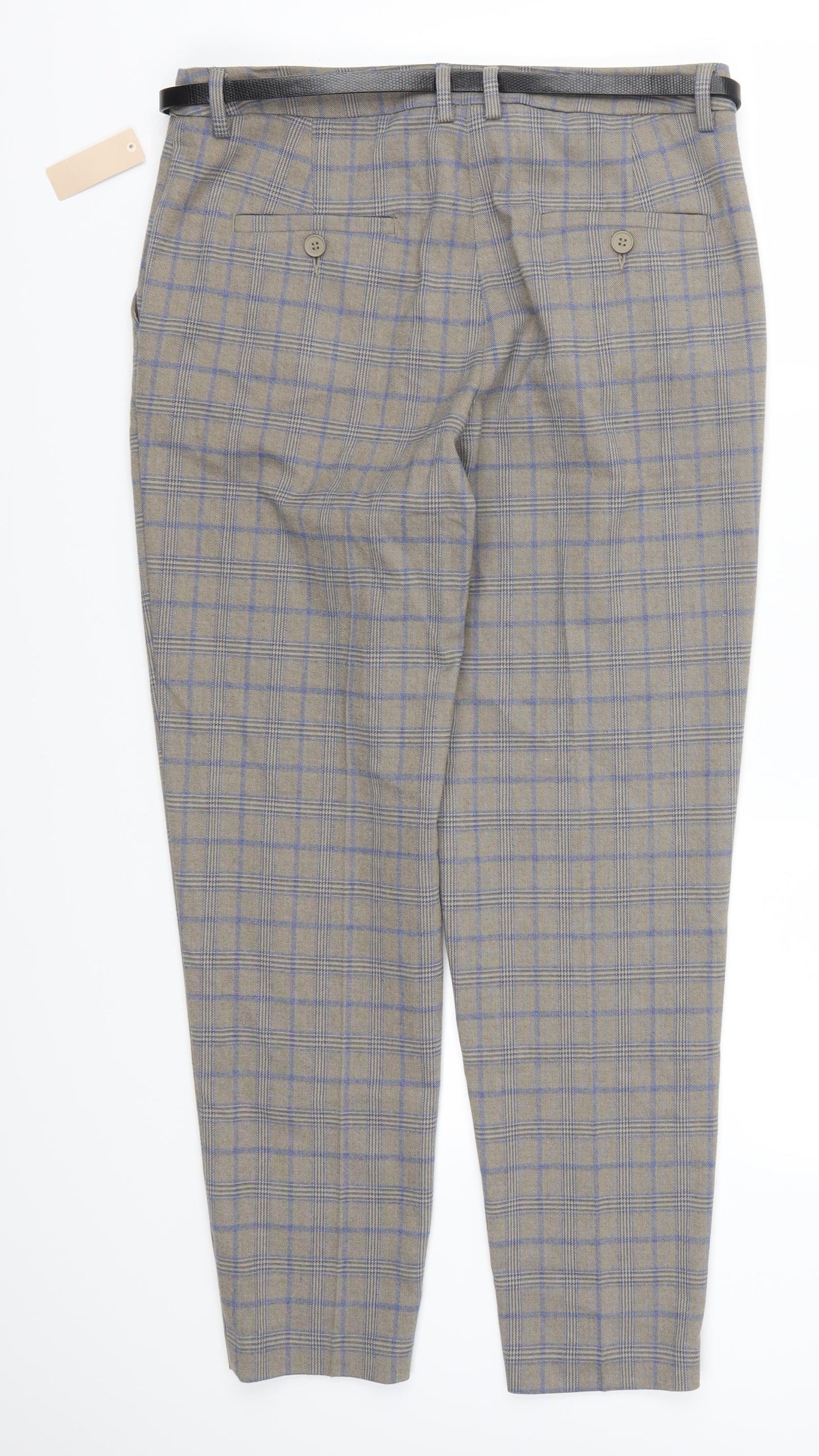 TU Womens Grey Check  Trousers  Size 12 L27 in