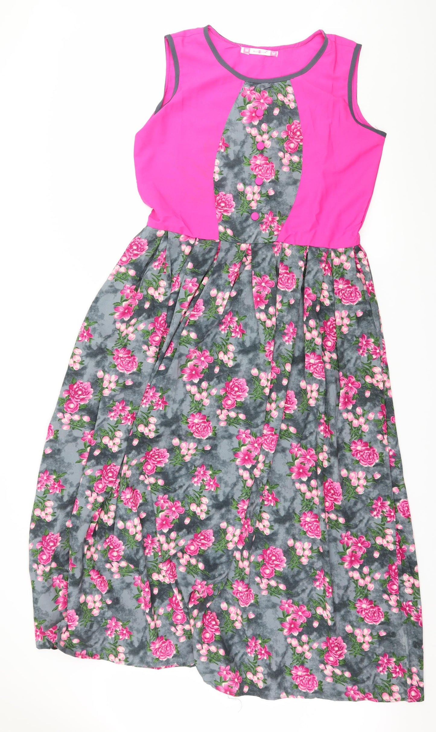 La Firangi Womens Grey Floral  A-Line  Size M