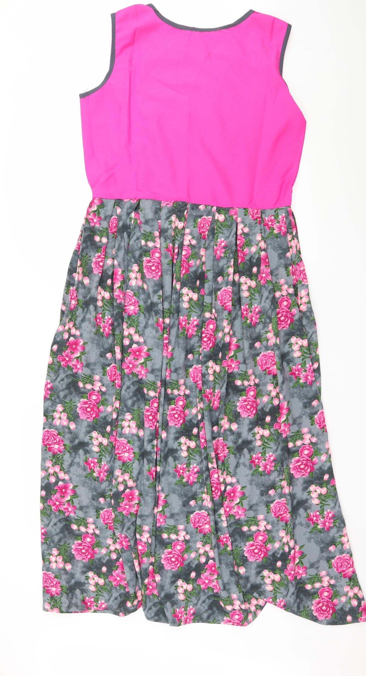 La Firangi Womens Grey Floral  A-Line  Size M