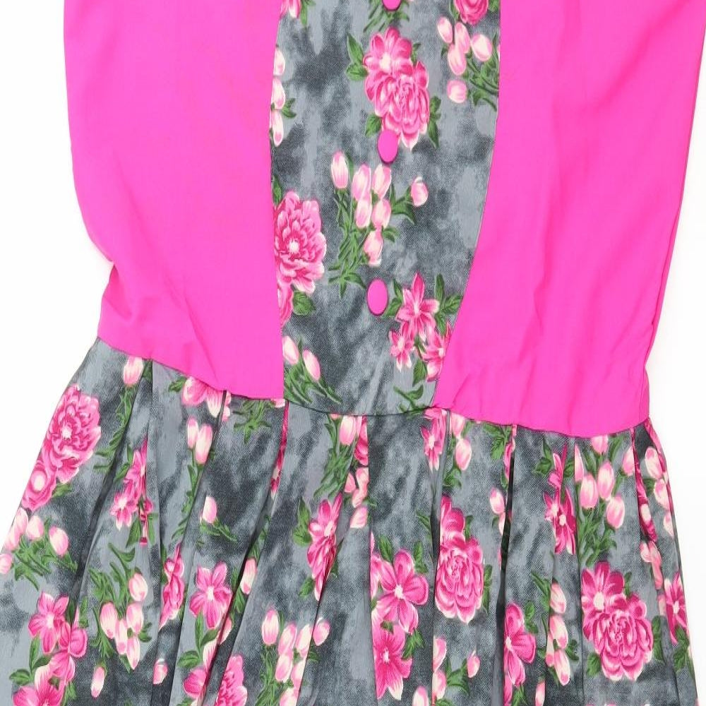 La Firangi Womens Grey Floral  A-Line  Size M