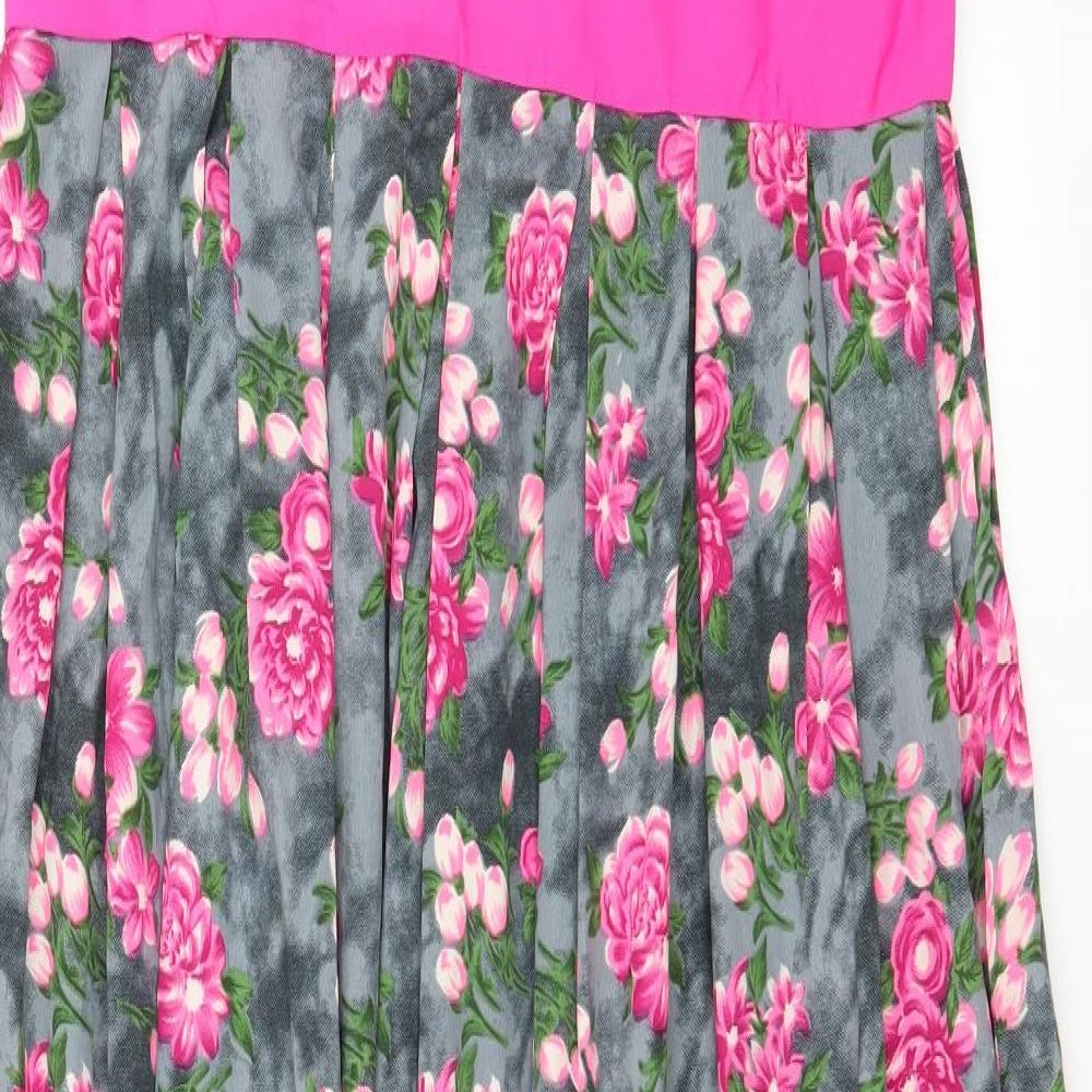 La Firangi Womens Grey Floral  A-Line  Size M