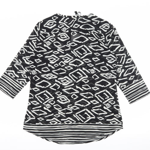The Gud Look Womens Black Geometric  Basic Blouse Size M
