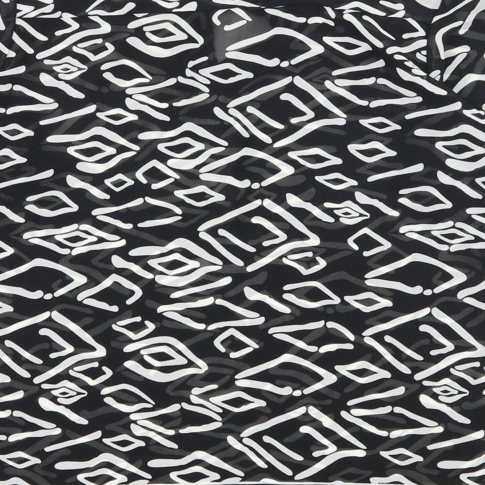 The Gud Look Womens Black Geometric  Basic Blouse Size M