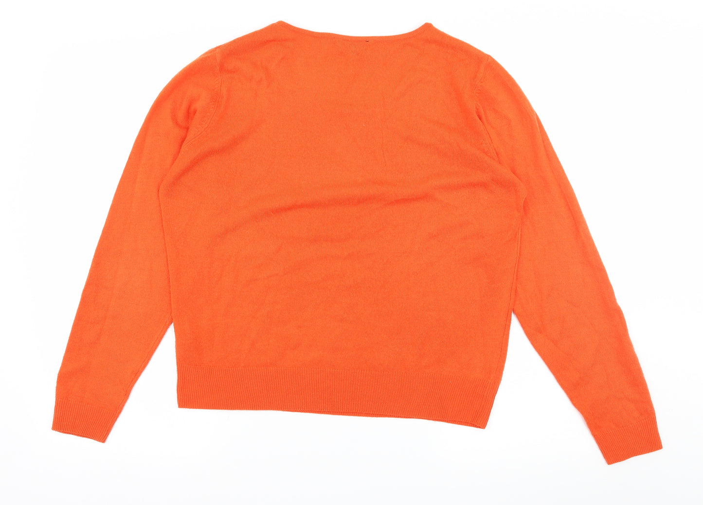 PEP & CO Womens Orange  Knit Pullover Jumper Size 16