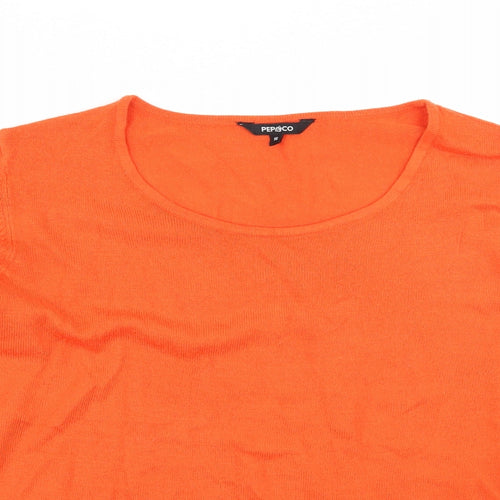 PEP & CO Womens Orange  Knit Pullover Jumper Size 16
