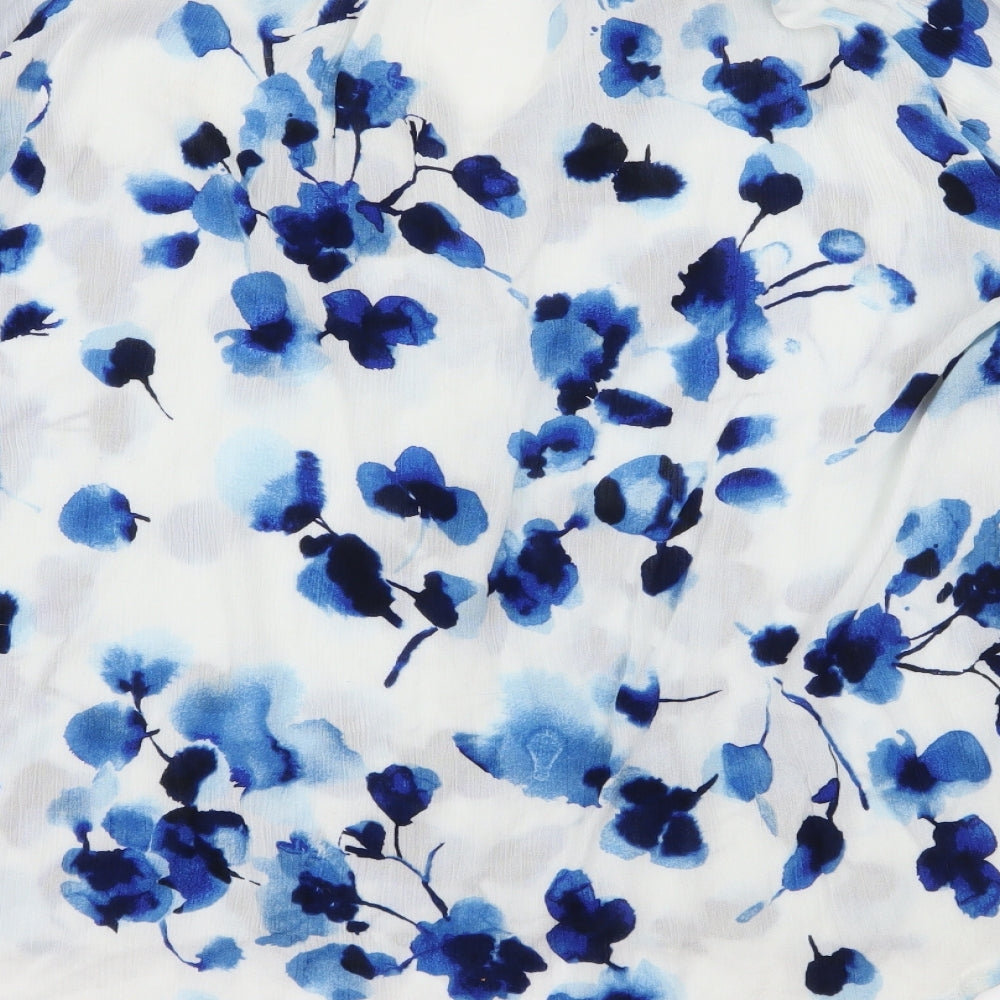 H&M Womens White Floral  Basic Blouse Size 14