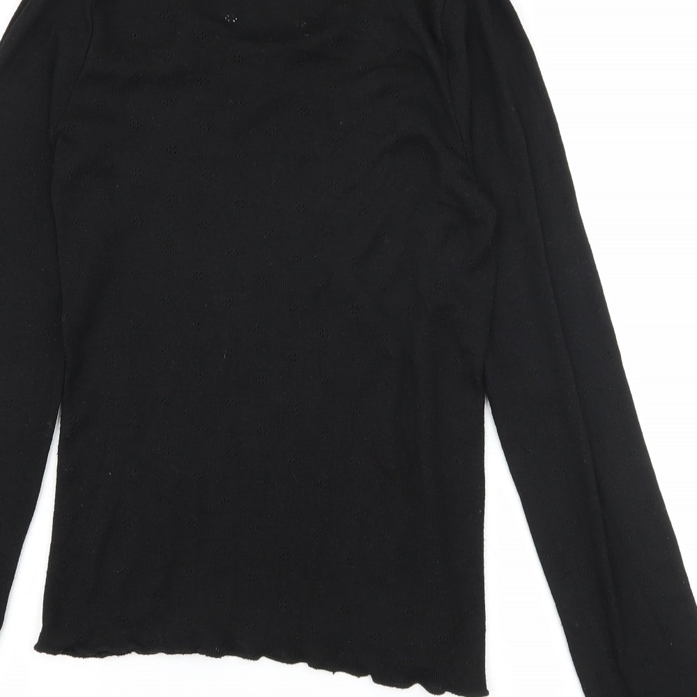 Secret Possesions Womens Black Solid Jersey Top Pyjama Top Size 14