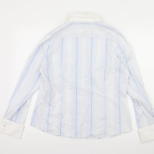 Marks and Spencer Womens Blue Striped  Basic Button-Up Size 16