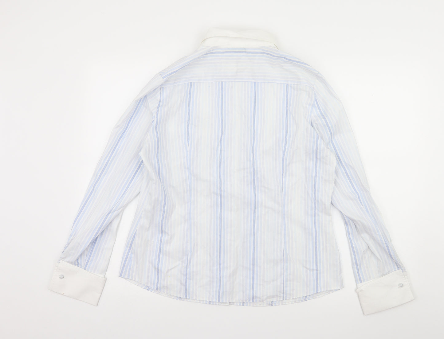 Marks and Spencer Womens Blue Striped  Basic Button-Up Size 16