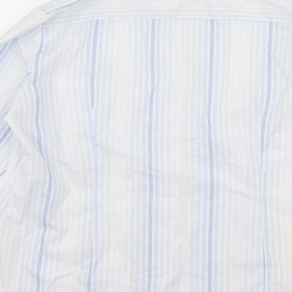 Marks and Spencer Womens Blue Striped  Basic Button-Up Size 16
