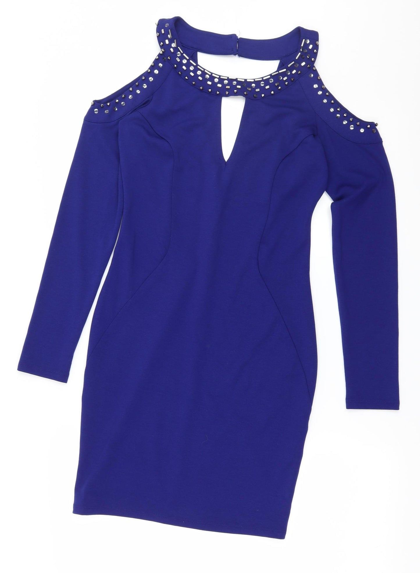 Lipsy Womens Blue  Jersey Bodycon  Size 10
