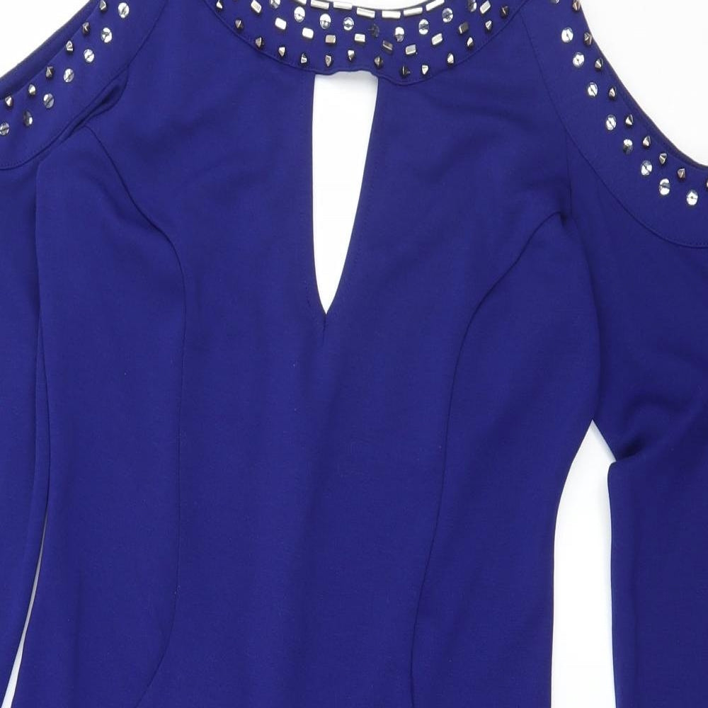 Lipsy Womens Blue  Jersey Bodycon  Size 10