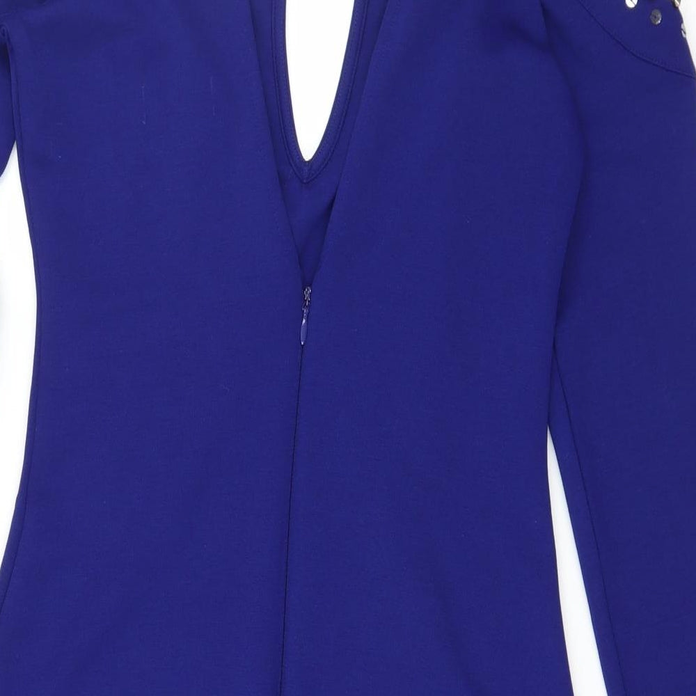 Lipsy Womens Blue  Jersey Bodycon  Size 10