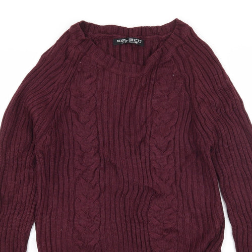 Select Womens Purple  Knit Pullover Jumper Size 10