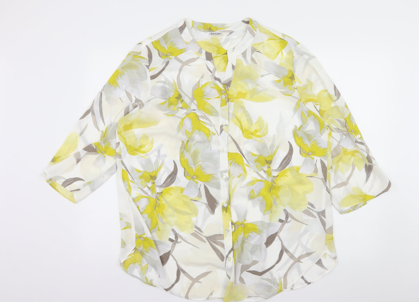 Damart Womens White Floral  Basic Blouse Size 20
