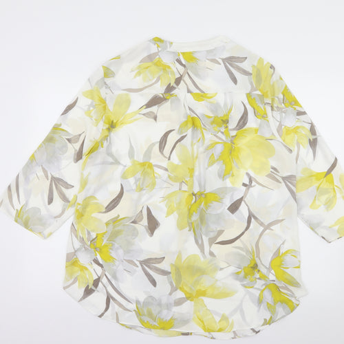 Damart Womens White Floral  Basic Blouse Size 20