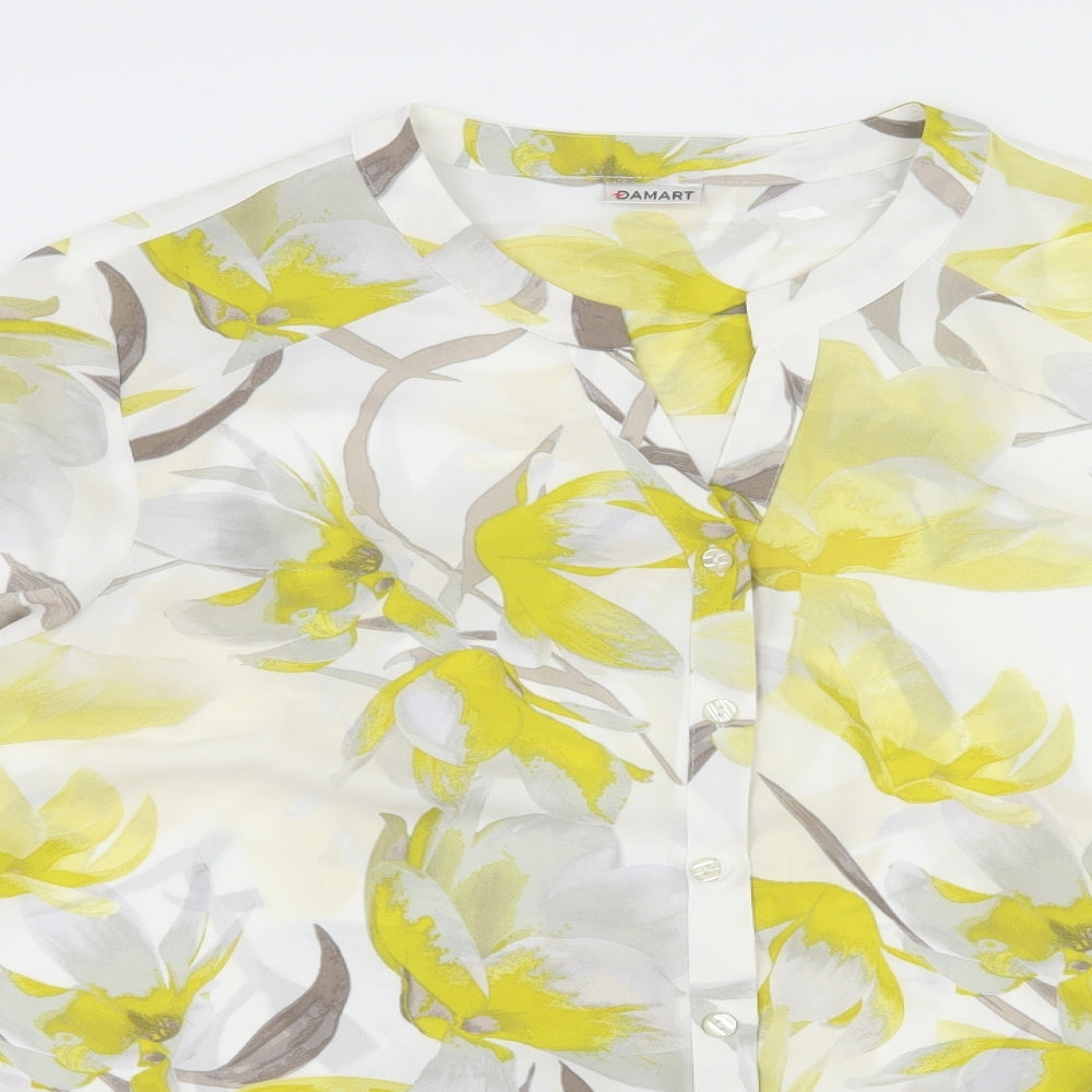 Damart Womens White Floral  Basic Blouse Size 20
