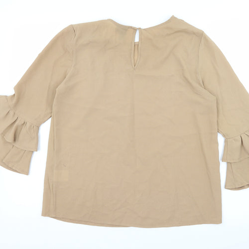 Izabel London Womens Brown   Basic Blouse Size 10