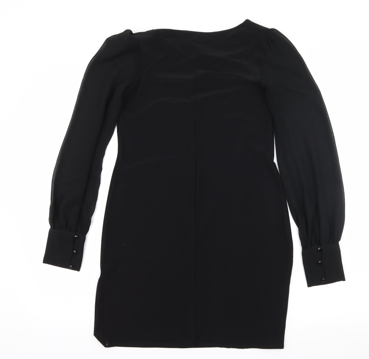 Red Herring Womens Black  Jersey A-Line  Size 10  - Sheer Sleeves