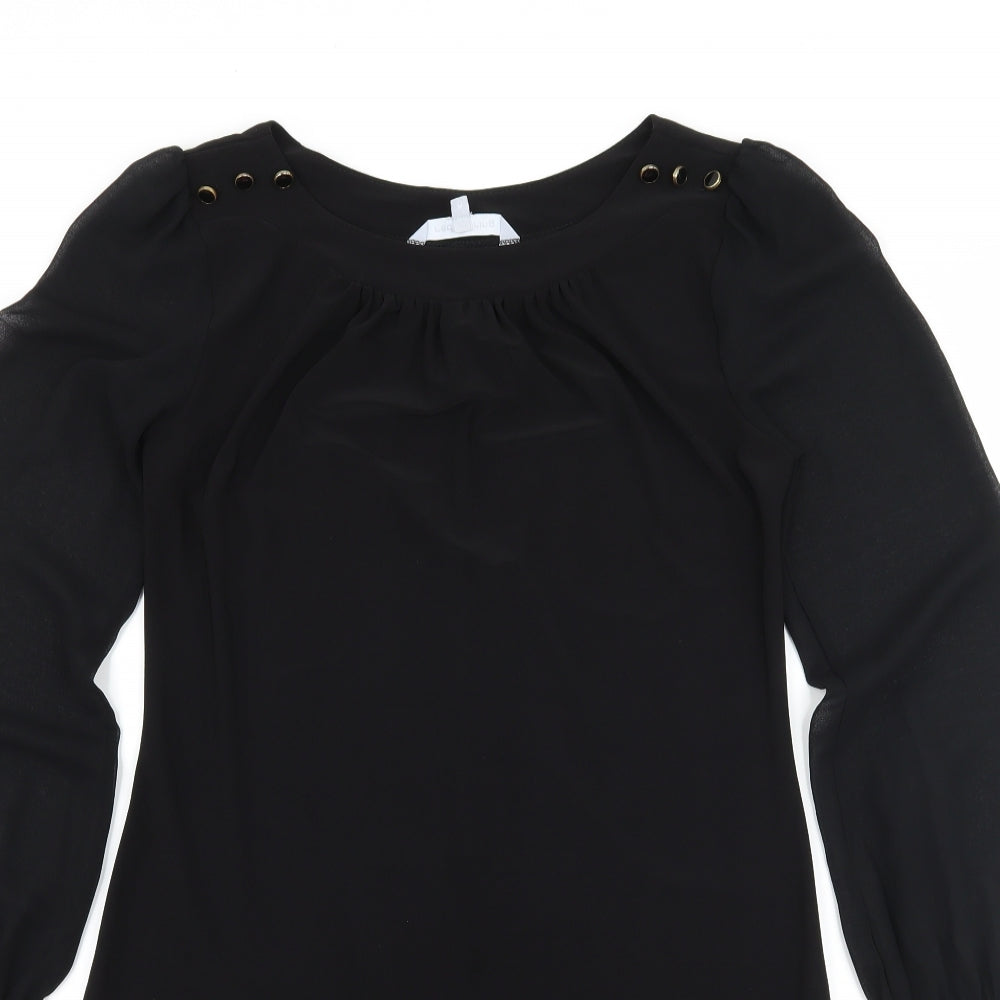 Red Herring Womens Black  Jersey A-Line  Size 10  - Sheer Sleeves
