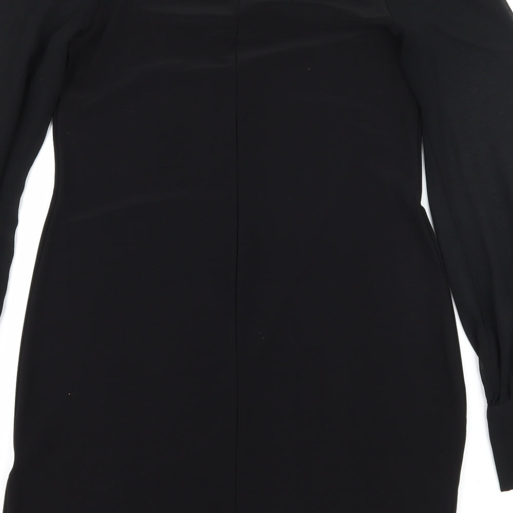 Red Herring Womens Black  Jersey A-Line  Size 10  - Sheer Sleeves