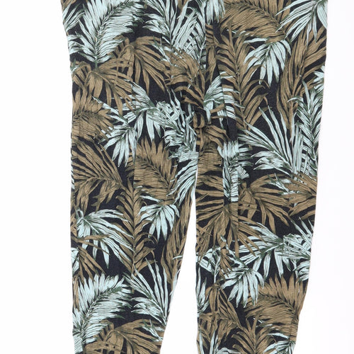 H&M Womens Multicoloured Floral Jersey Harem Trousers Size M L25 in