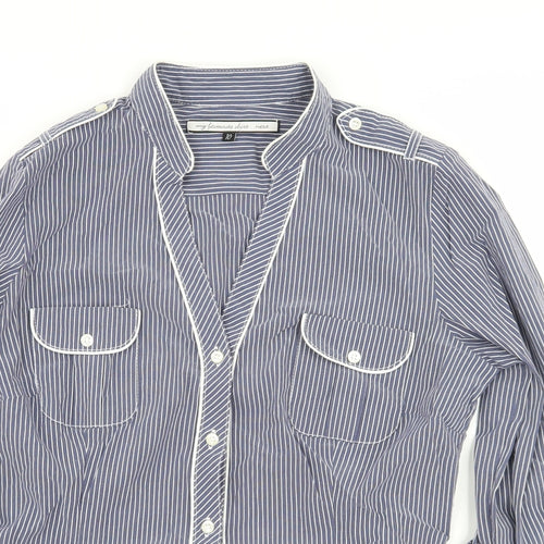 NEXT Womens Blue Striped  Basic Button-Up Size 10