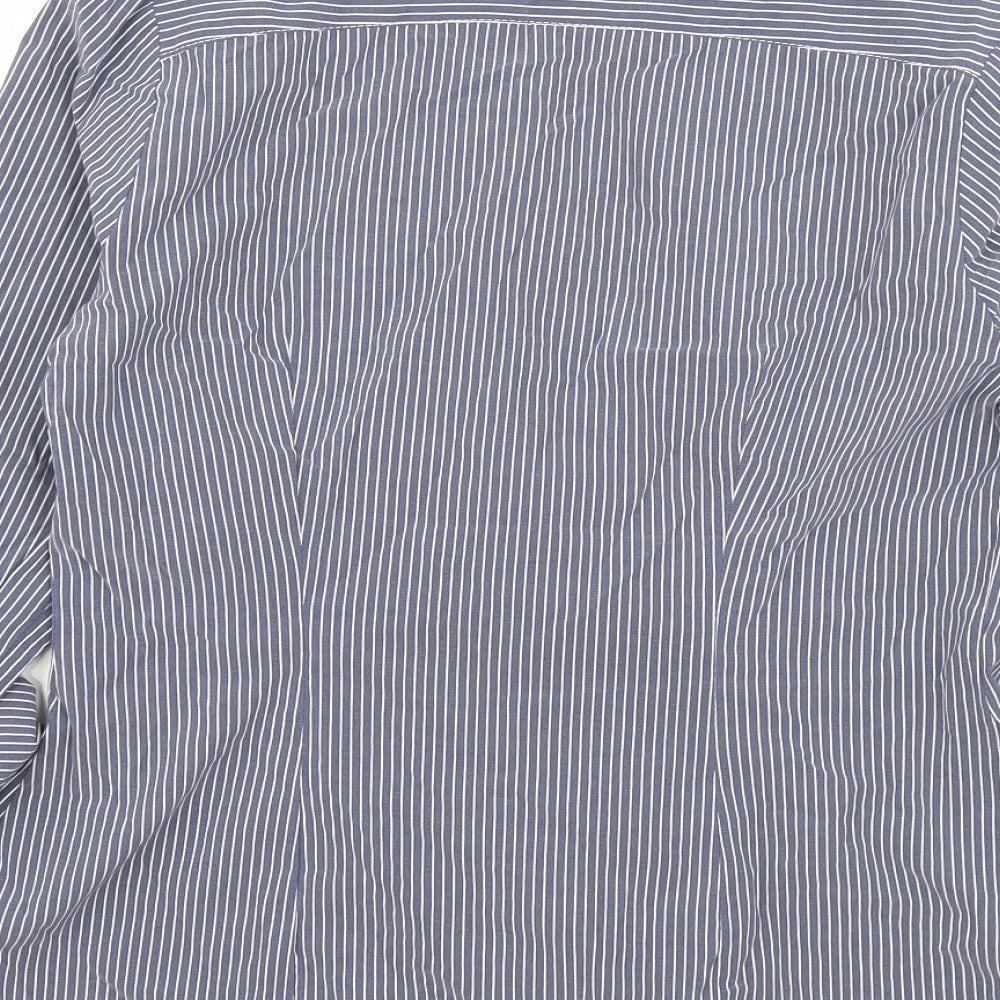 NEXT Womens Blue Striped  Basic Button-Up Size 10