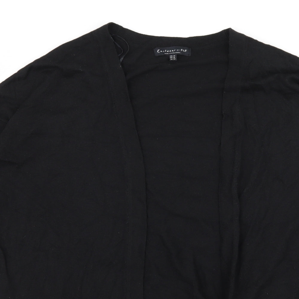 F&F Womens Black  Knit Cardigan Jumper Size 14