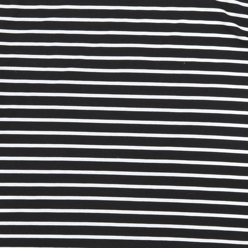 New Look Womens Black Striped Jersey Basic T-Shirt Size 14  - Oui