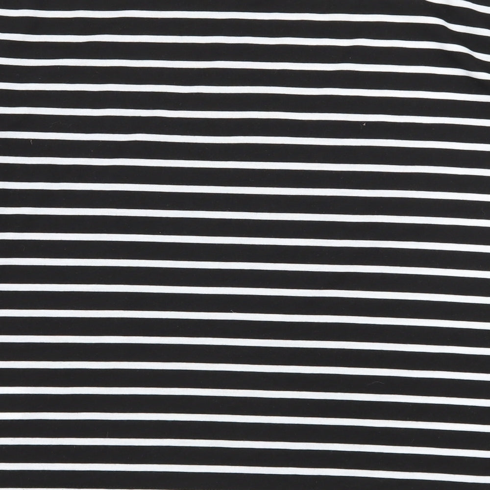 New Look Womens Black Striped Jersey Basic T-Shirt Size 14  - Oui