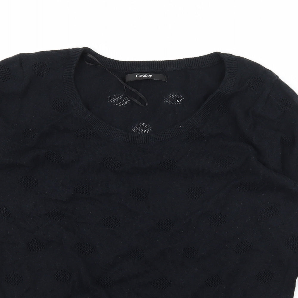 George Womens Black  Knit Pullover Jumper Size 10
