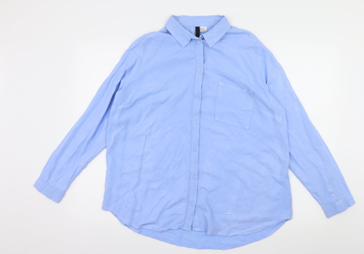 Divided by H&M Womens Blue   Basic Button-Up Size 16