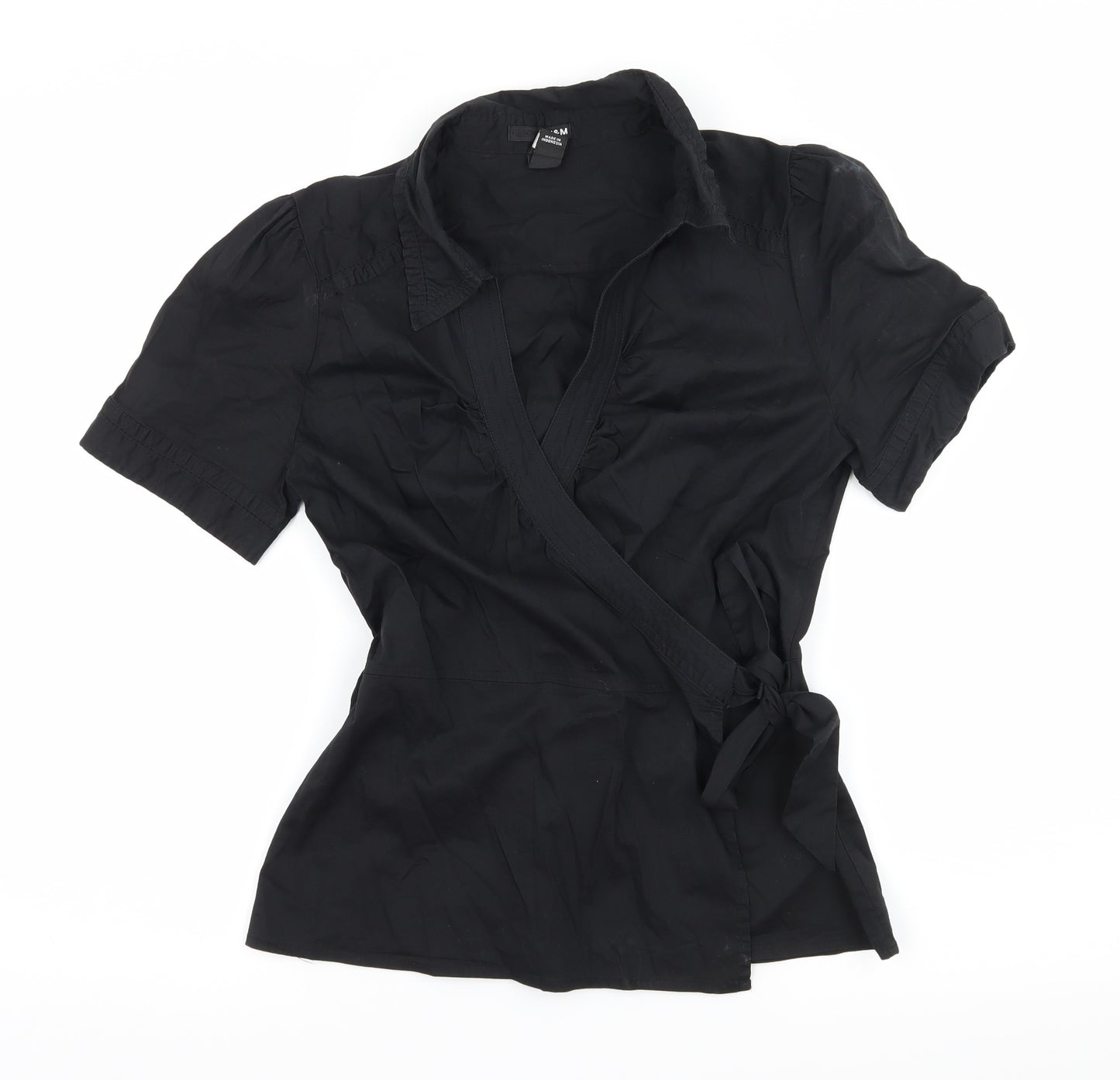 H&M Womens Black   Basic Blouse Size 12