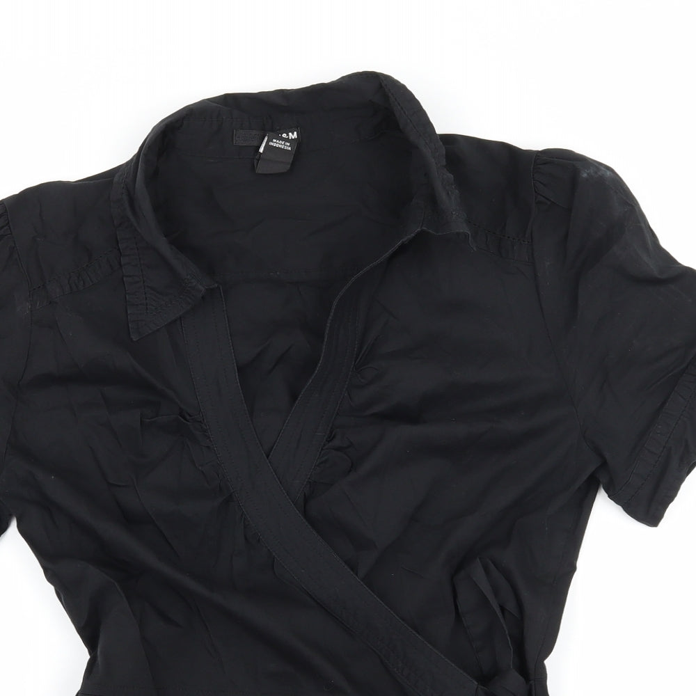 H&M Womens Black   Basic Blouse Size 12