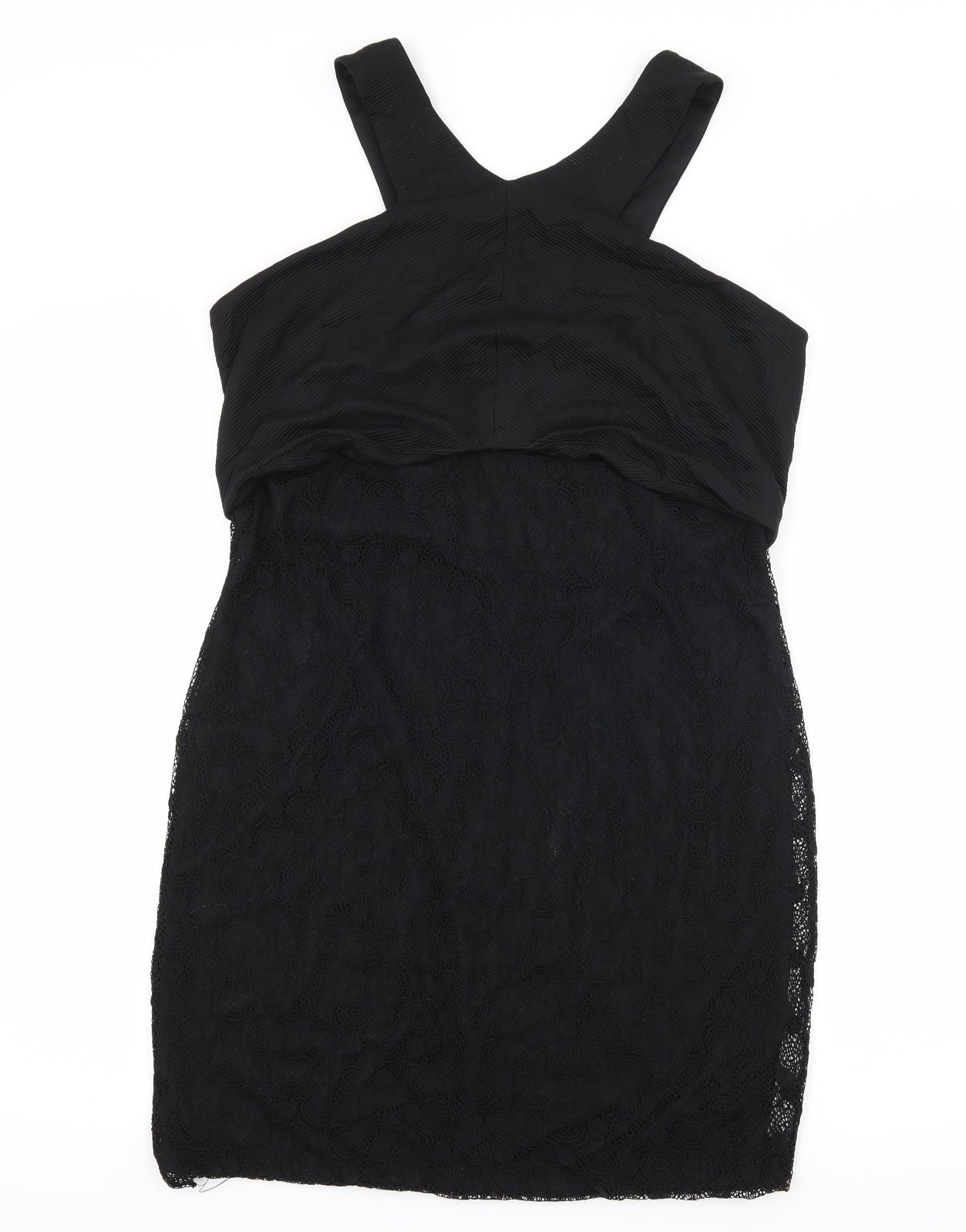 Abbey Clancy Womens Black  Lace Bodycon  Size 16