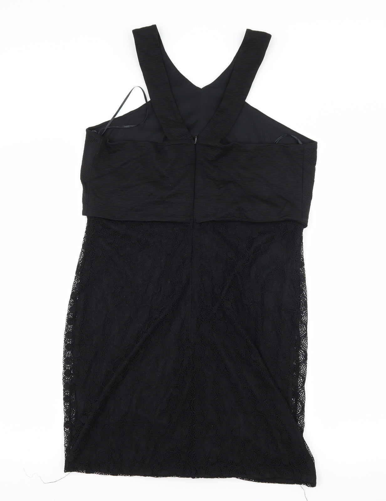 Abbey Clancy Womens Black  Lace Bodycon  Size 16
