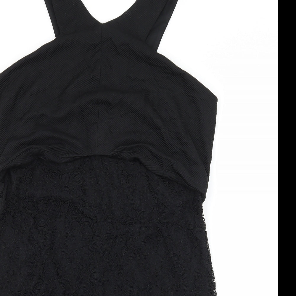 Abbey Clancy Womens Black  Lace Bodycon  Size 16