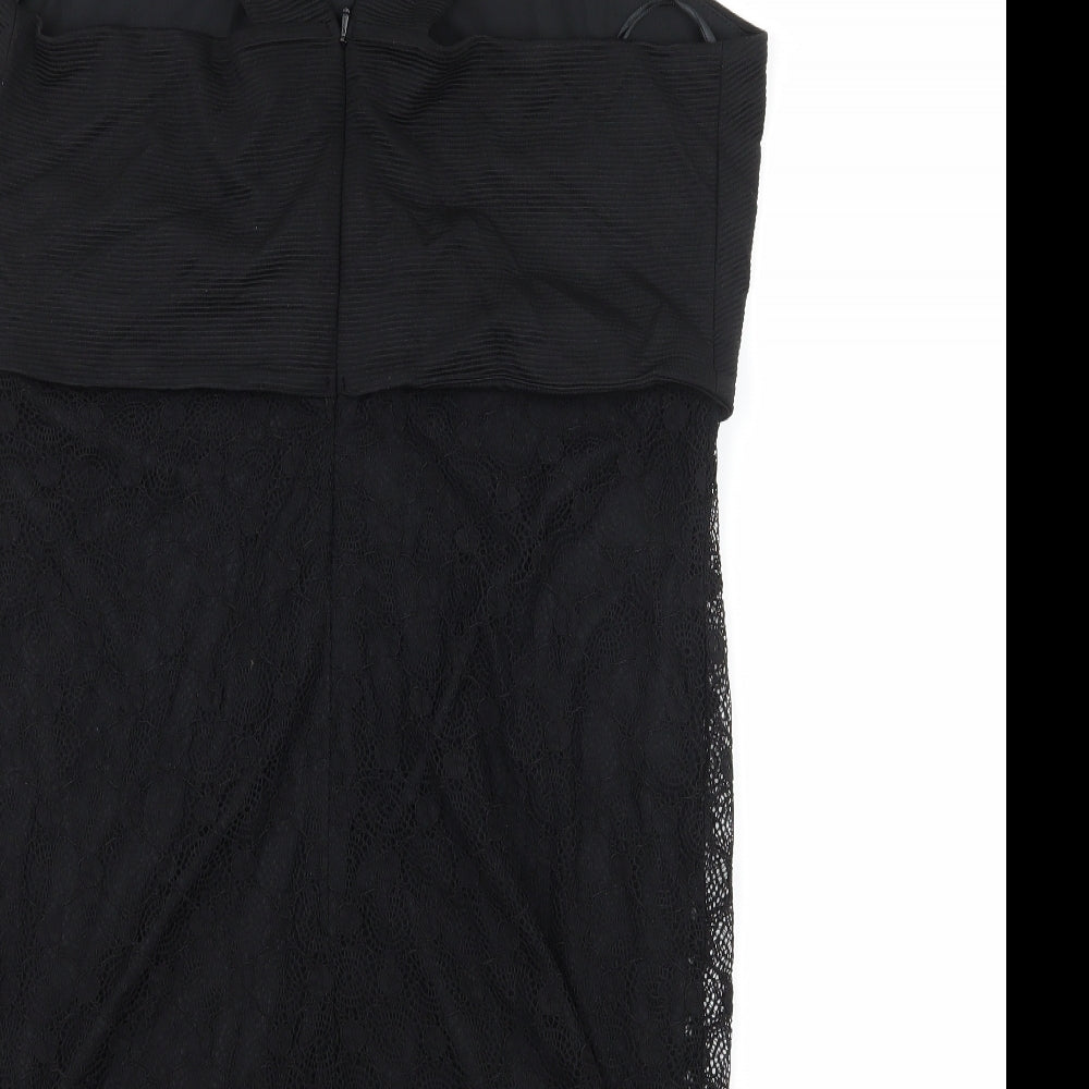 Abbey Clancy Womens Black  Lace Bodycon  Size 16