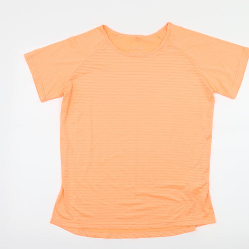 WORKOUT Womens Orange  Jersey Basic T-Shirt Size 14