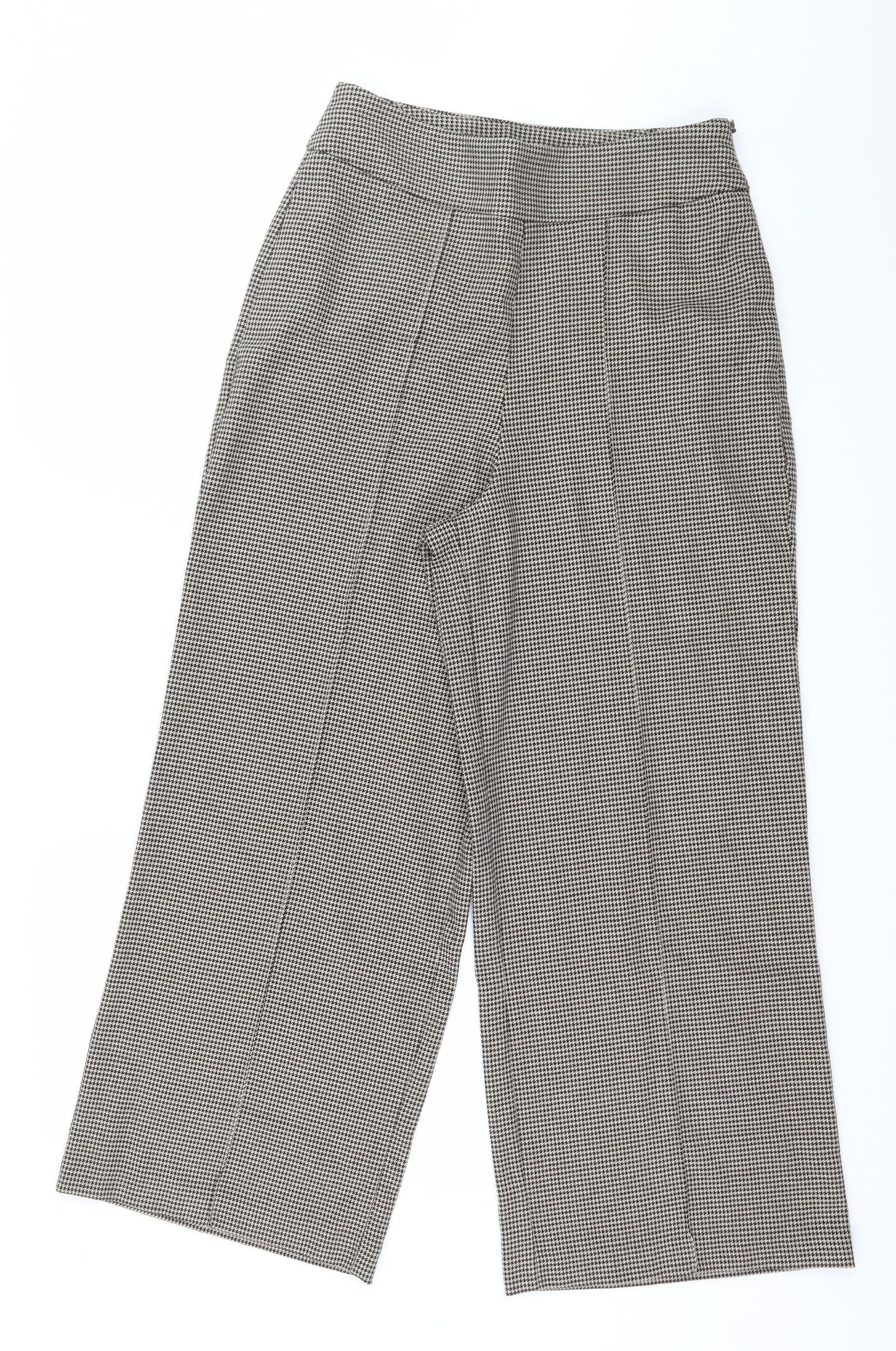 Warehouse Womens Brown Houndstooth  Trousers  Size 8 L25 in