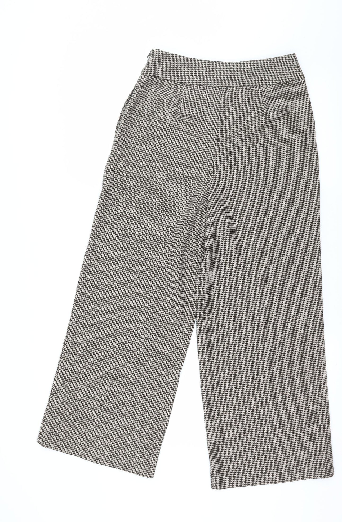 Warehouse Womens Brown Houndstooth  Trousers  Size 8 L25 in
