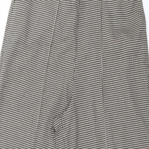 Warehouse Womens Brown Houndstooth  Trousers  Size 8 L25 in