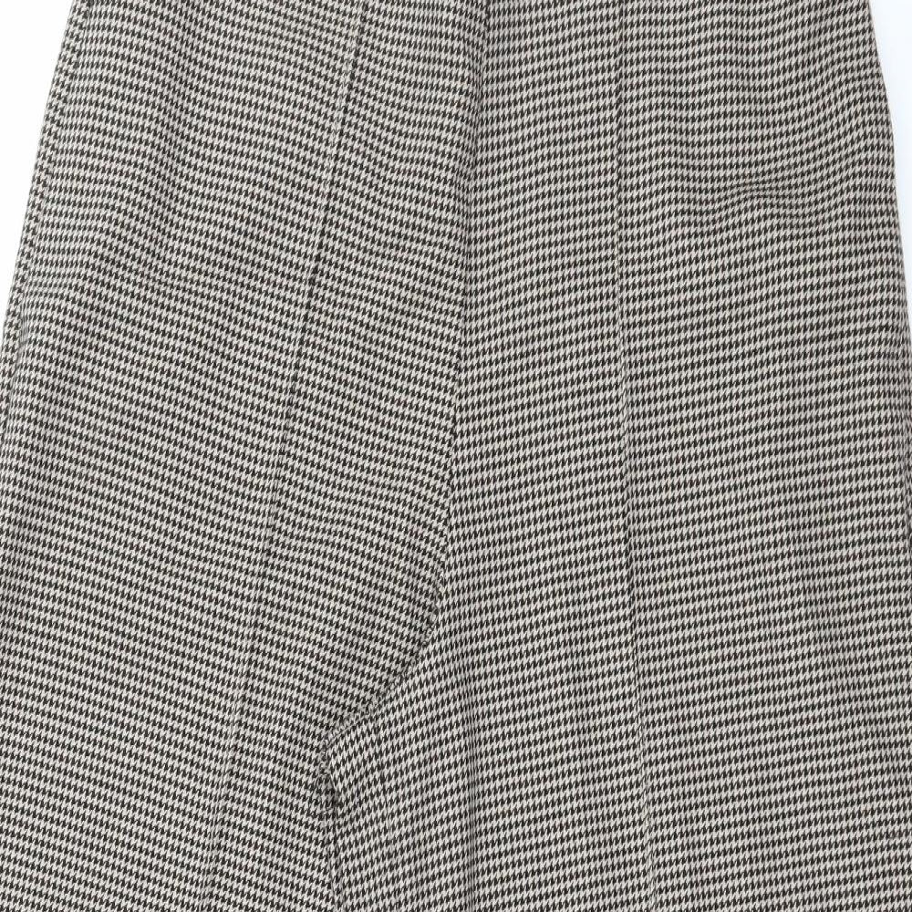 Warehouse Womens Brown Houndstooth  Trousers  Size 8 L25 in